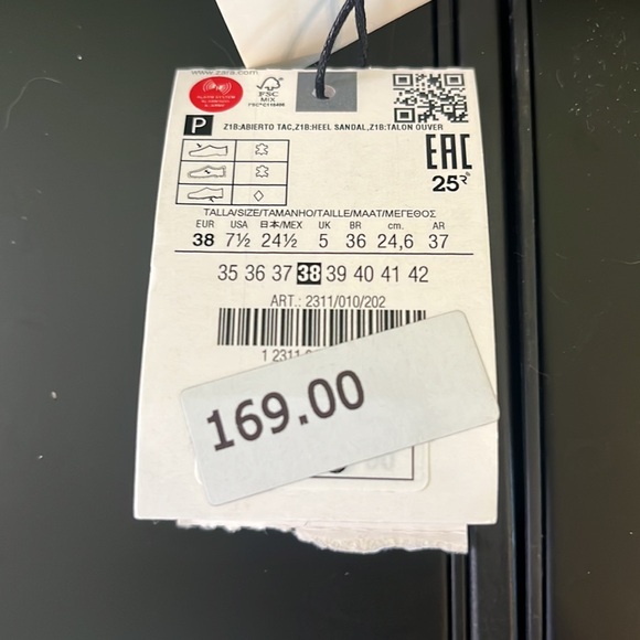 Zara tie around strappy high heel sandals size 38 / 7.5 NWT - Picture 5 of 6